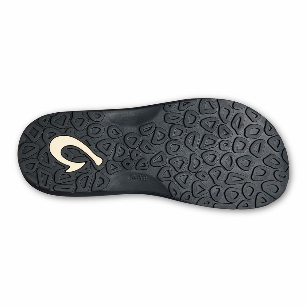 Black OluKai ‘Ohana Men's Sandals | 91258-ORMI