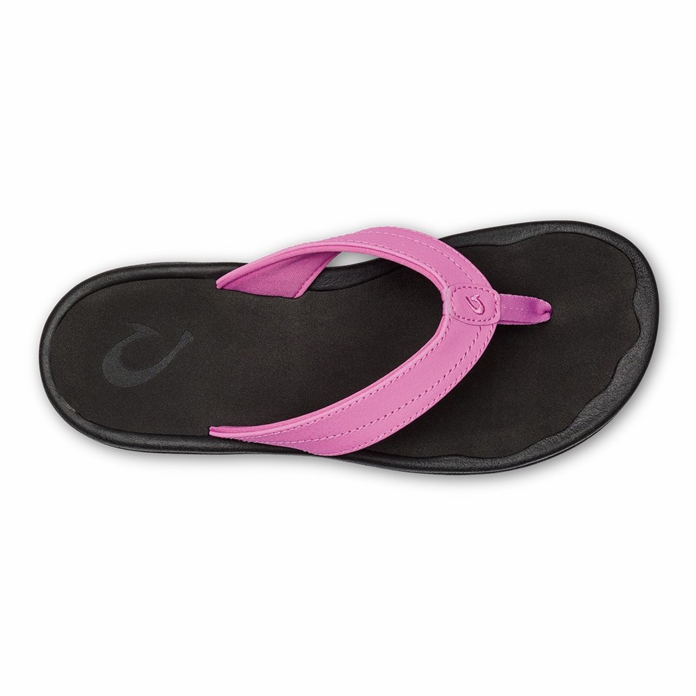 Black OluKai ‘Ohana Women's Sandals | 63809-VUCN