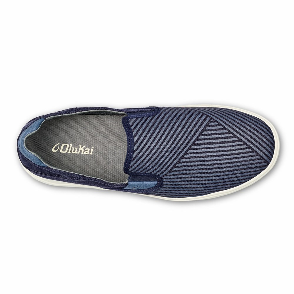 Blue / Indigo OluKai Lae‘ahi Lole Men's Sneakers | 50138-MULN