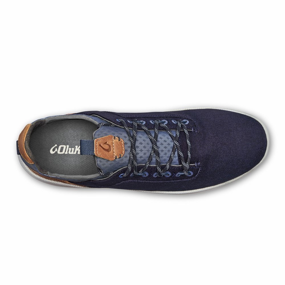 Blue / Indigo OluKai Nanea Lī Men's Sneakers | 40273-GUAZ