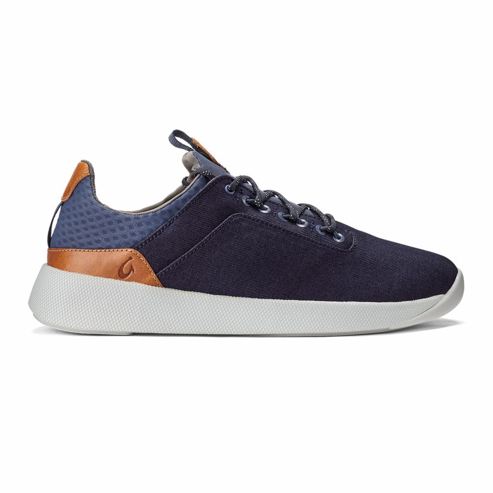 Blue / Indigo OluKai Nanea Lī Men\'s Sneakers | 40273-GUAZ