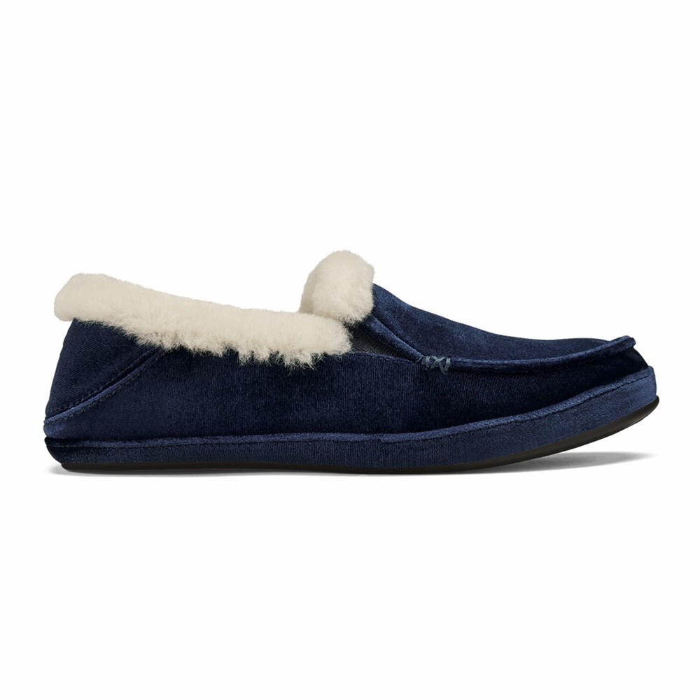 Blue OluKai Ku‘una Lānui Women\'s Slippers | 84621-FHPU