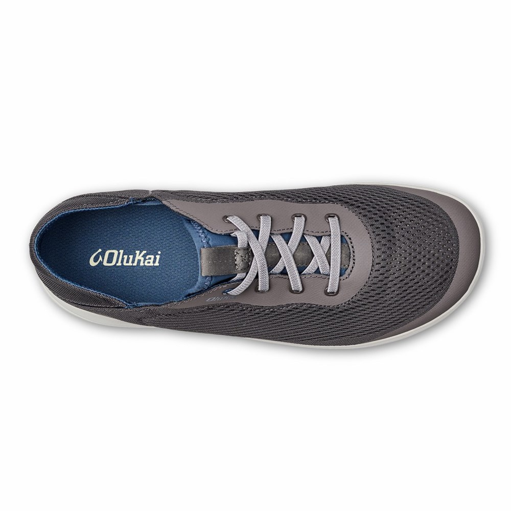 Blue OluKai Moku Pae Men's Sneakers | 36852-QGFS