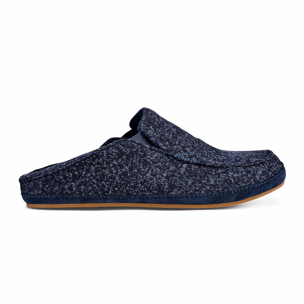 Blue OluKai Moloā Hulu Men's Slippers | 19507-OBCQ