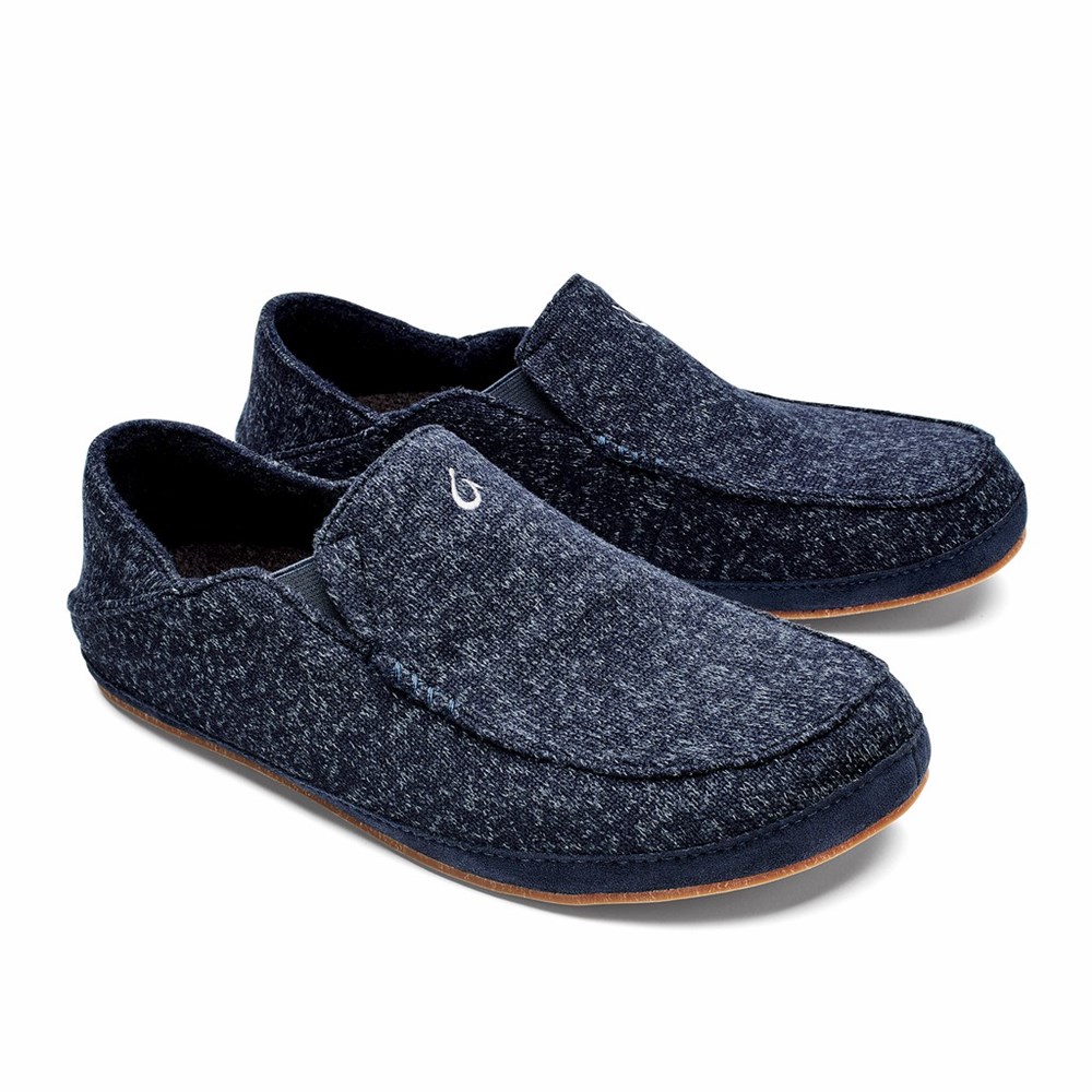 Blue OluKai Moloā Hulu Men's Slippers | 19507-OBCQ