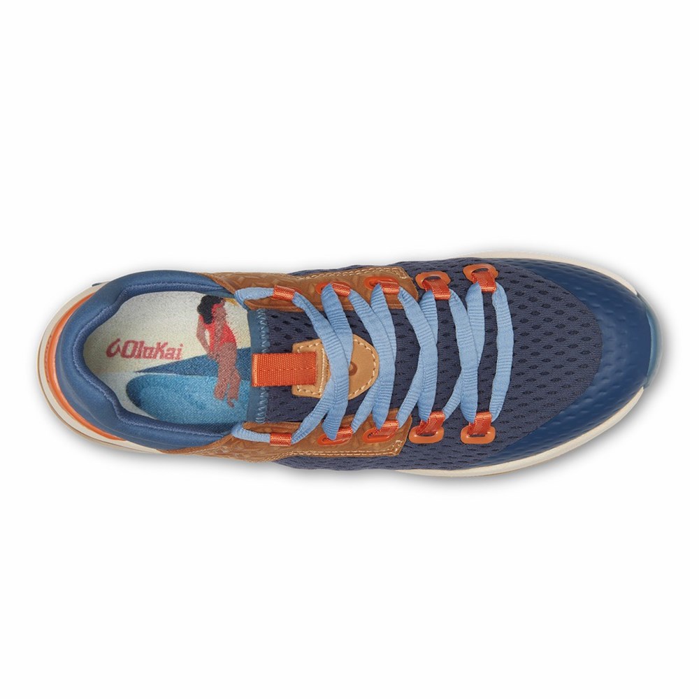 Blue OluKai Wailuku Women's Sneakers | 68547-CGOZ