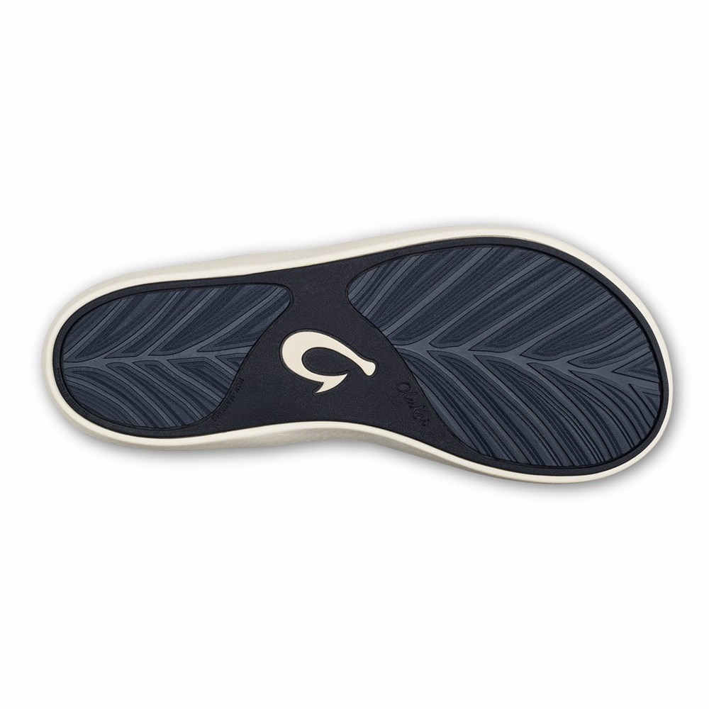 Blue / White Grey OluKai Pī‘oe Women's Sandals | 70491-XIUP