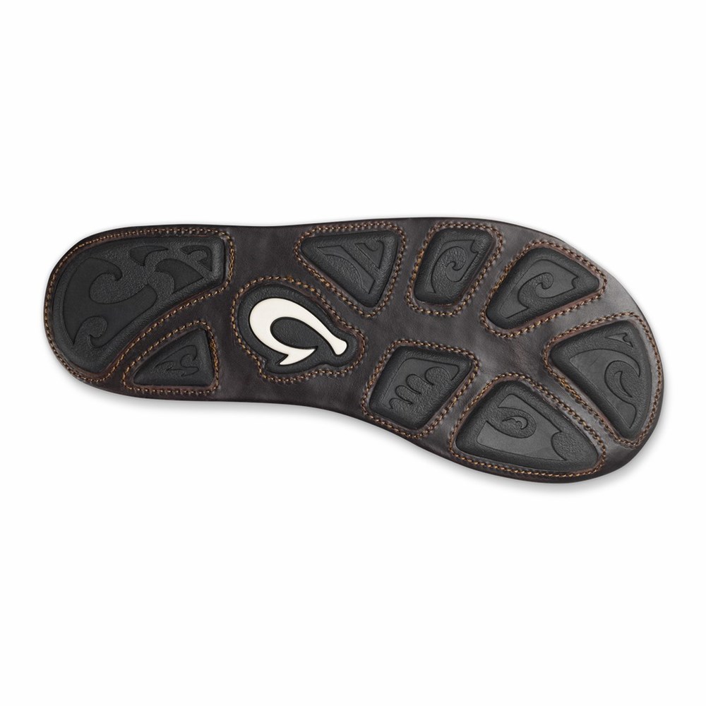 Brown / Dark OluKai Mea Ola Men's Sandals | 84562-PKTE