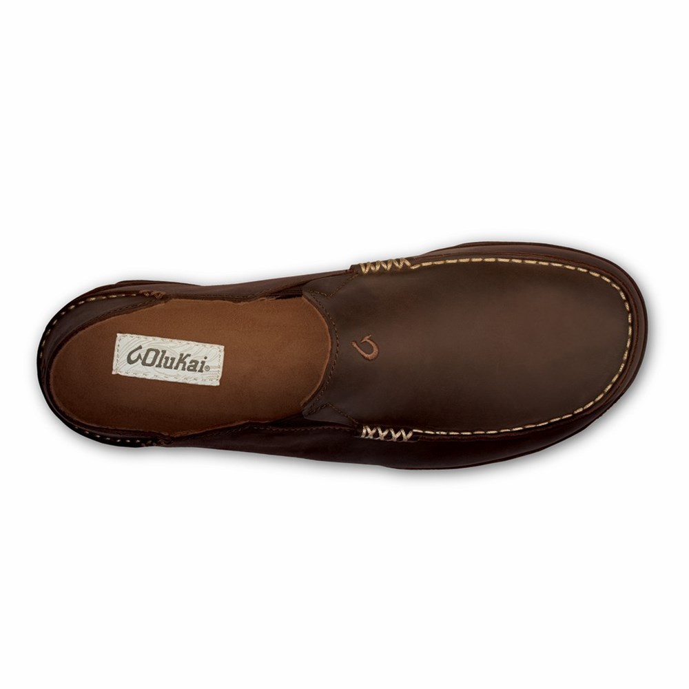 Brown / Dark OluKai Moloā Men's Sneakers | 90874-VKJN