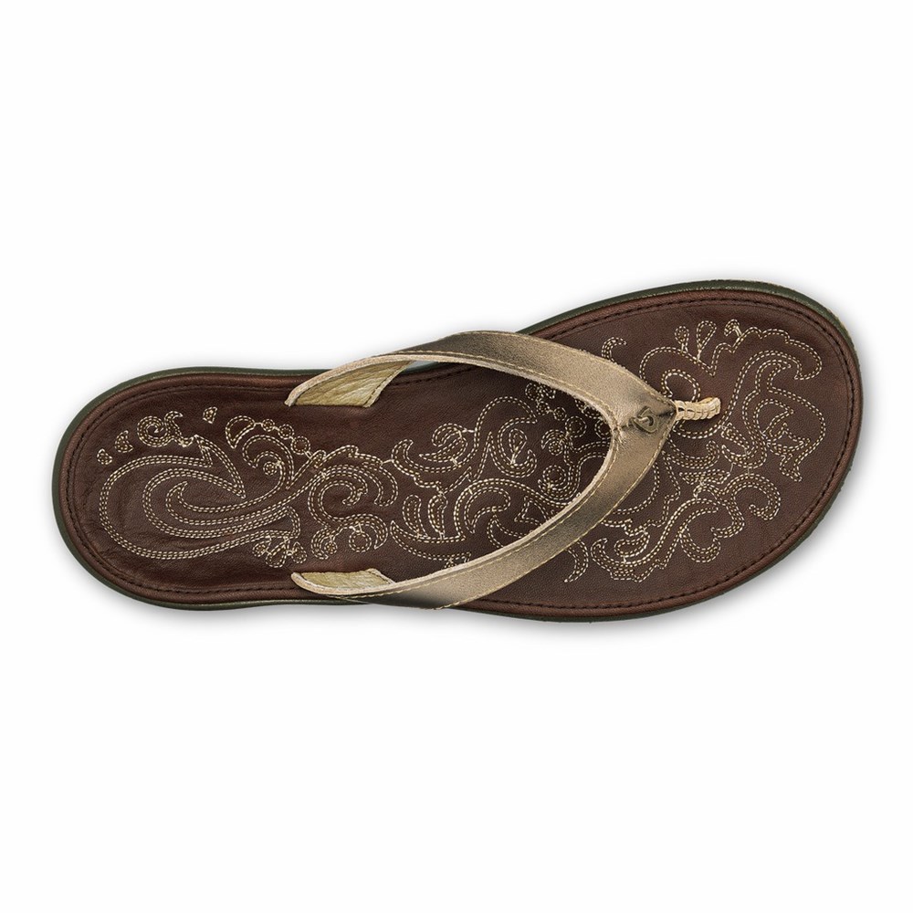 Brown / Dark OluKai Paniolo Women's Sandals | 14526-BQCY