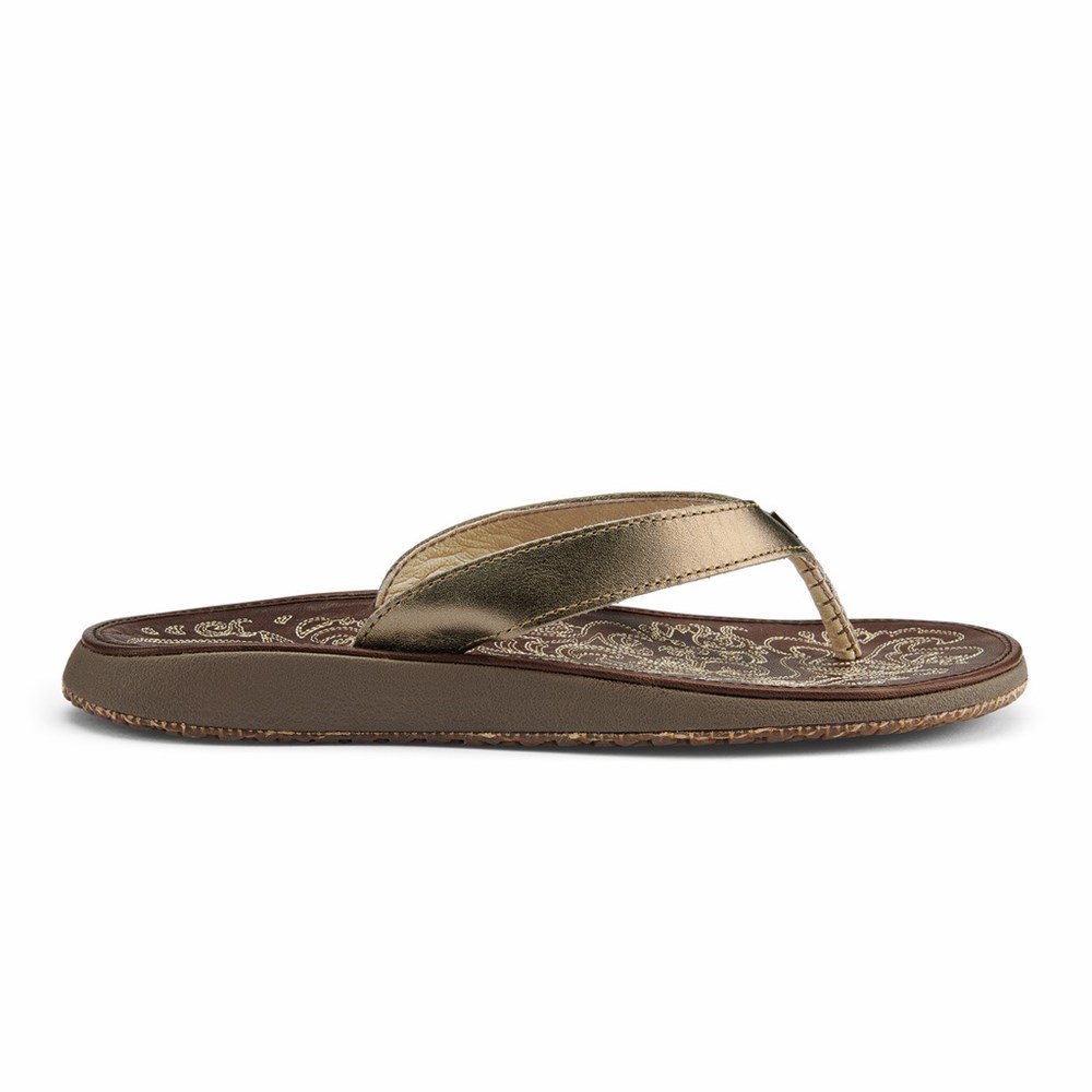 Brown / Dark OluKai Paniolo Women\'s Sandals | 14526-BQCY