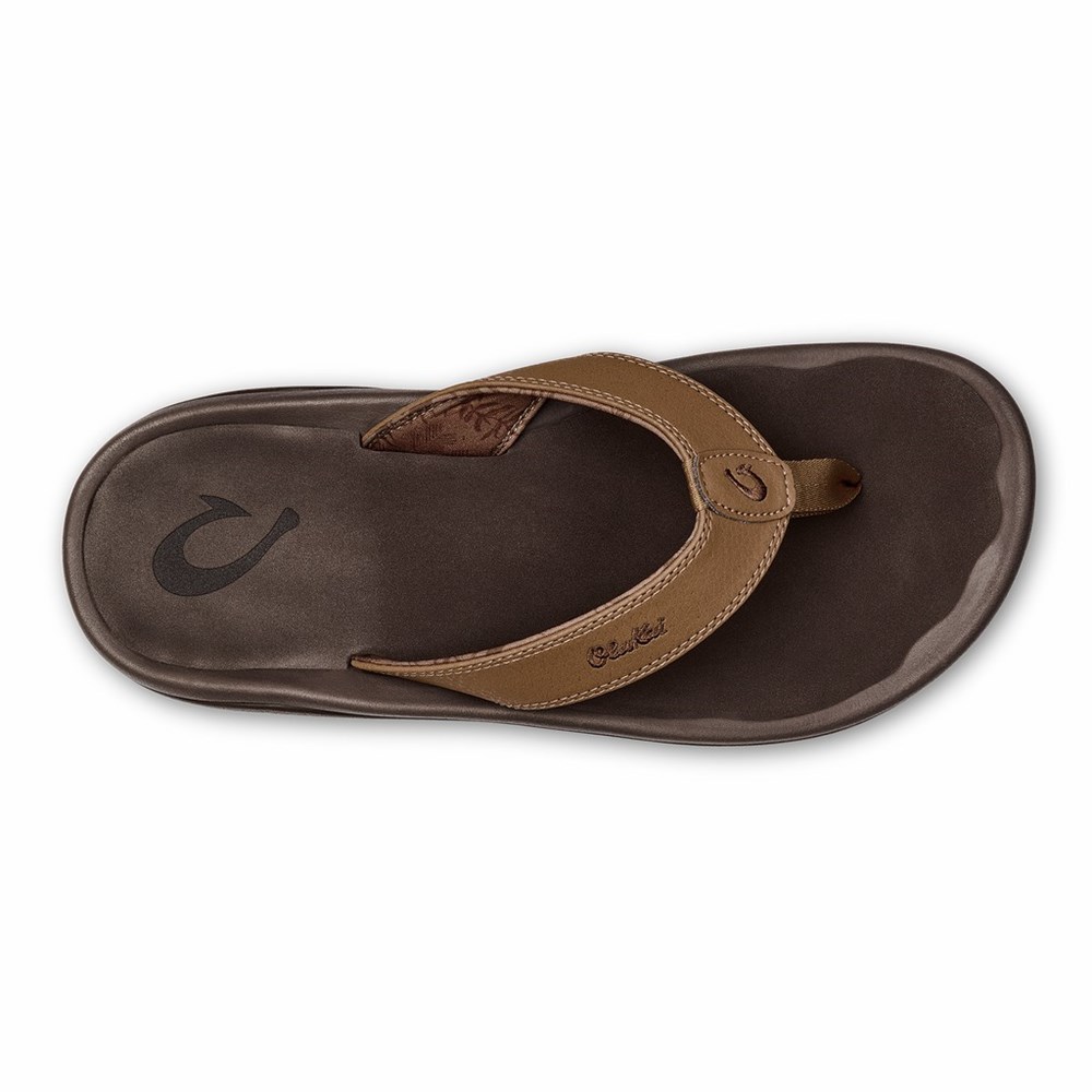 Brown / Dark OluKai ‘Ohana Men's Sandals | 82365-MCSY