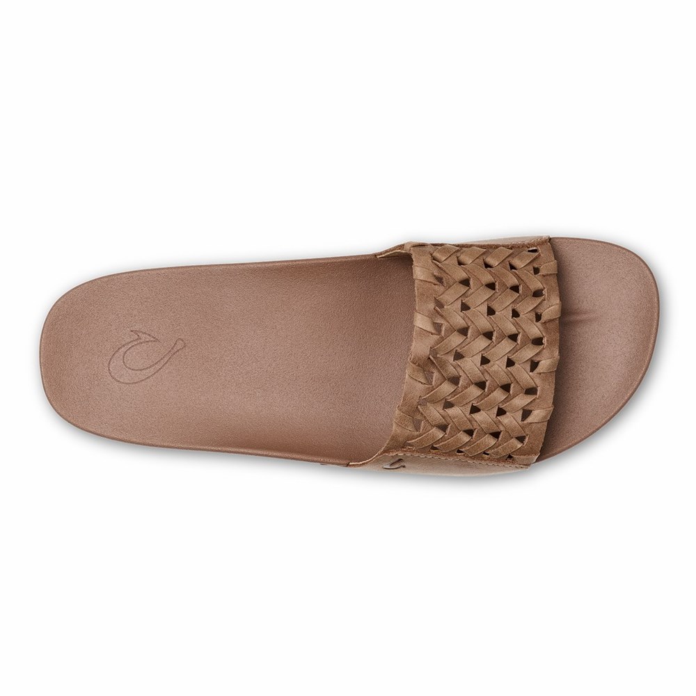 Brown OluKai Kāmola Women's Sandals | 25873-DLJK