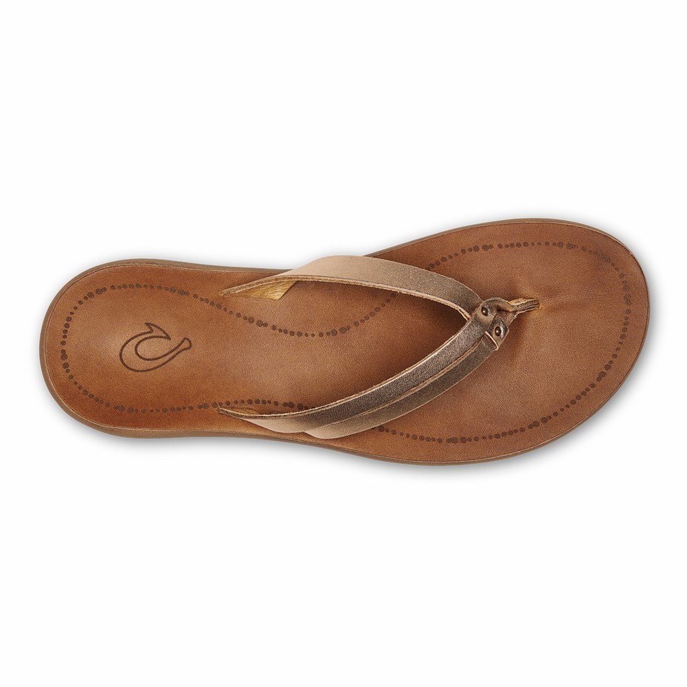 Brown OluKai Kāpehe Luana Women's Sandals | 41062-HGSR