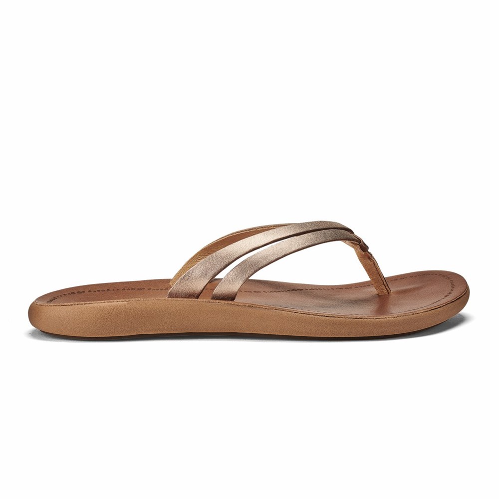 Brown OluKai Kāpehe Luana Women\'s Sandals | 41062-HGSR