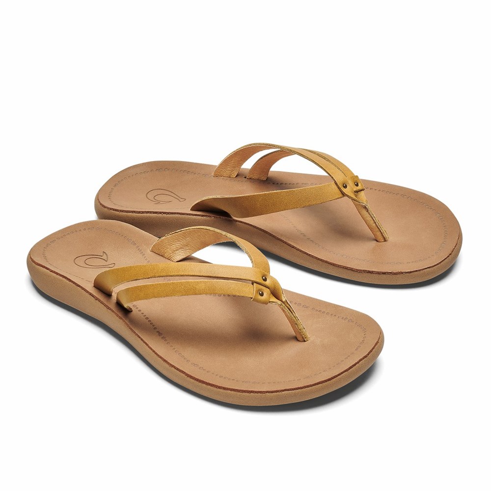 Brown OluKai Kāpehe Luana Women's Sandals | 71256-TMVY