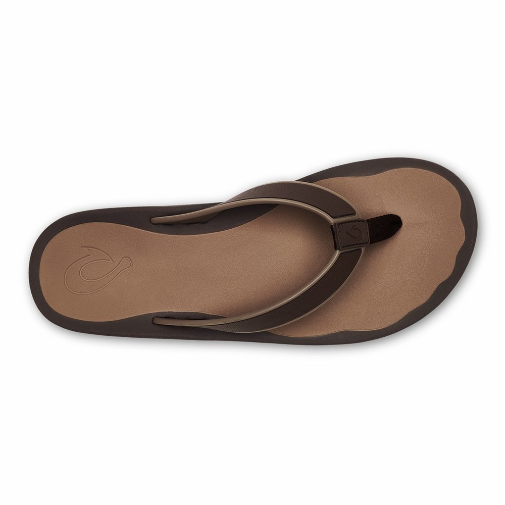 Brown OluKai Kōko‘o Men's Sandals | 98365-KFMG