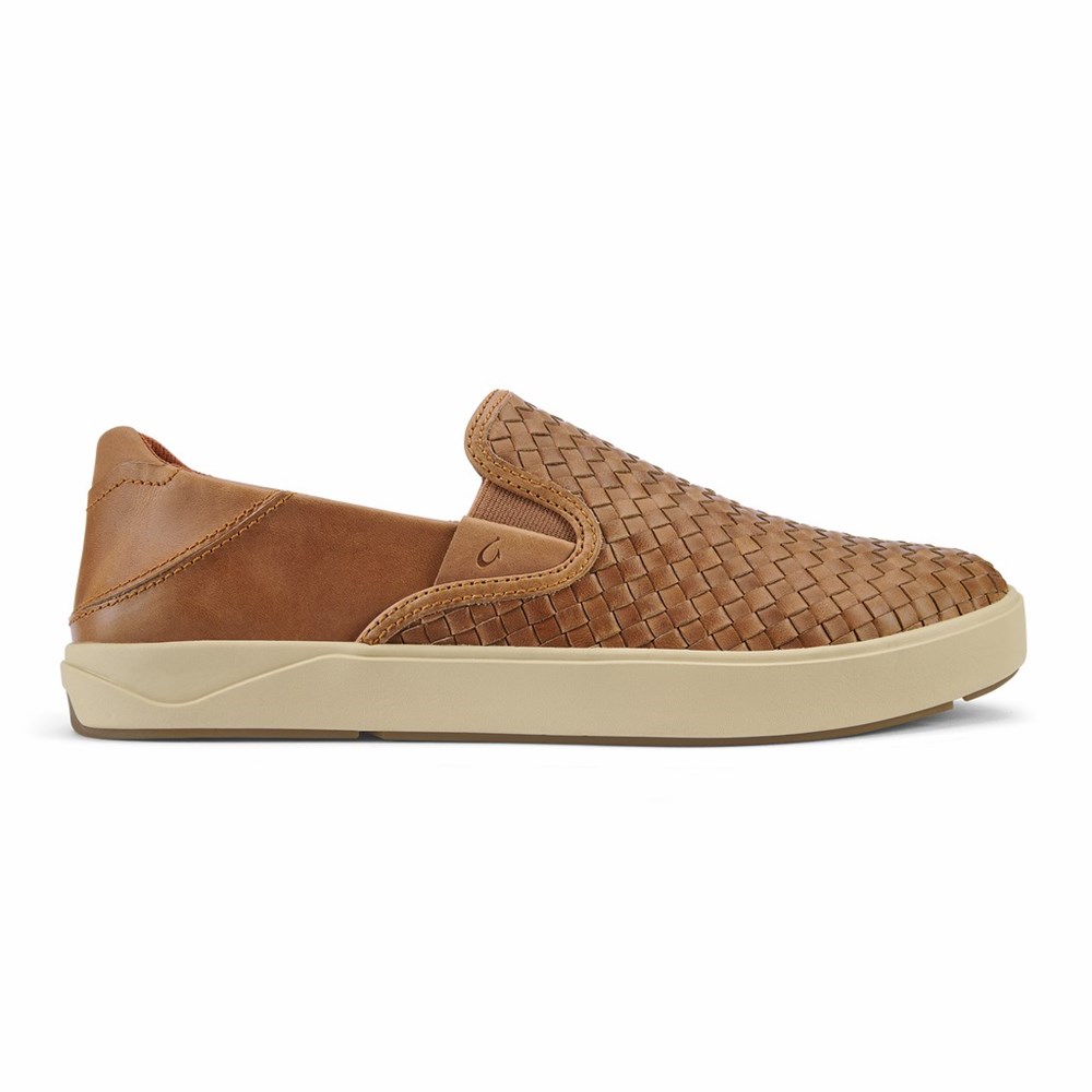 Brown OluKai Lae‘ahi Lauhala Men\'s Sneakers | 19547-JWRH