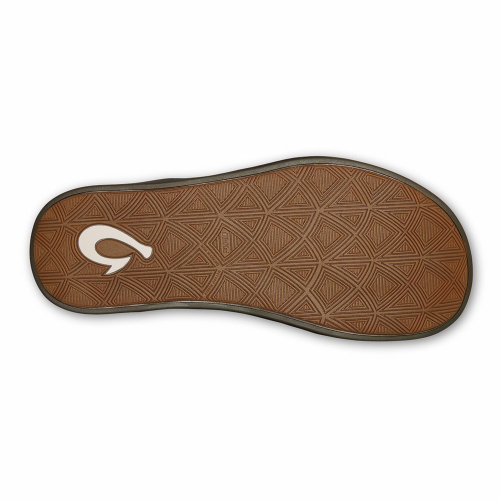 Brown OluKai Maha Men's Sandals | 87502-HKEW