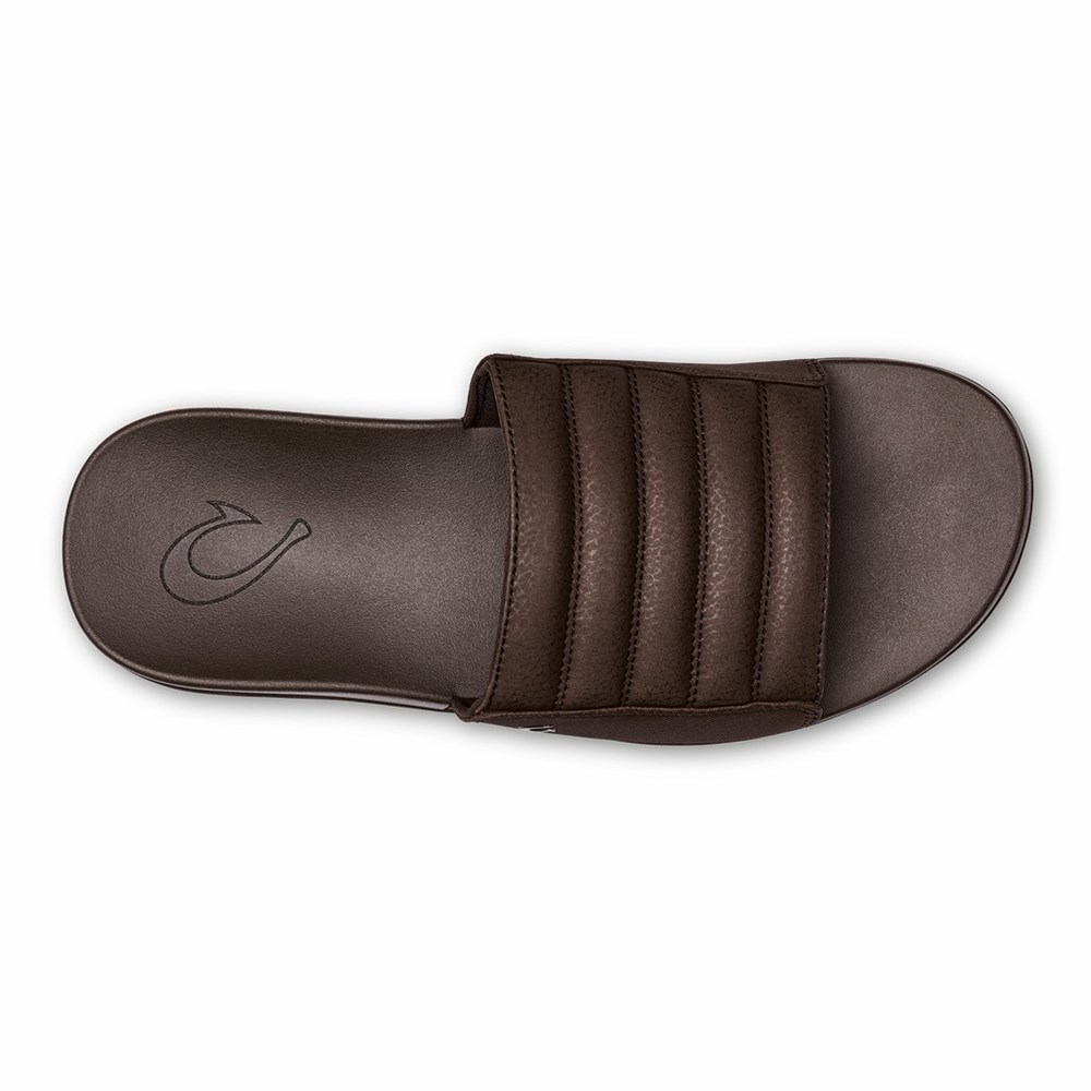 Brown OluKai Maha 'Olu Men's Sandals | 98063-EFDG