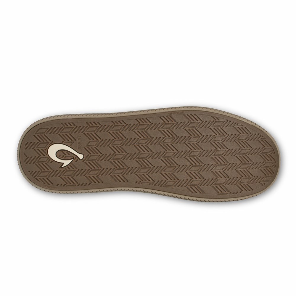 Brown OluKai Mua 'Ili Men's Slippers | 59438-ULWO