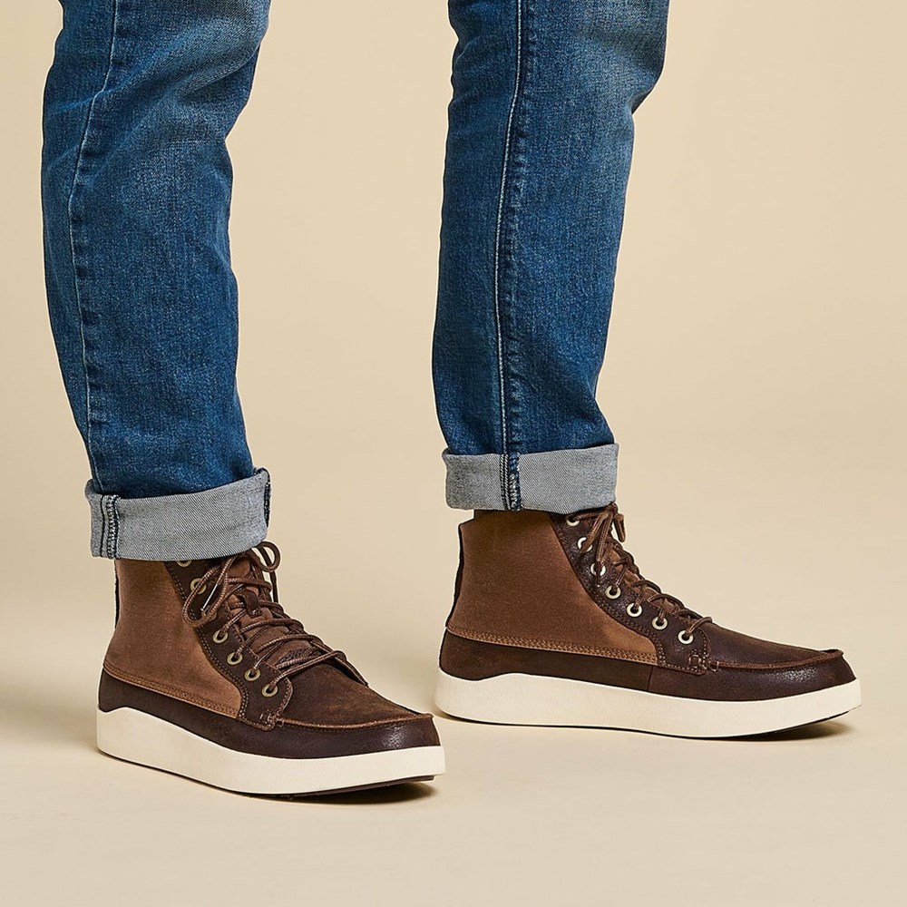 Brown OluKai Mōlina Men's Boots | 20158-XYDS