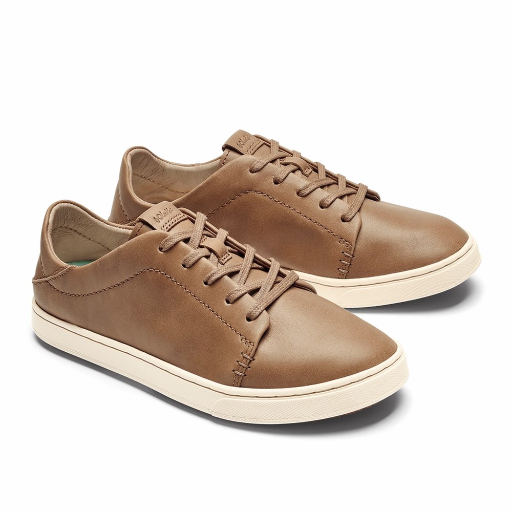 Brown OluKai Pehuea Lī ‘Ili Women's Sneakers | 54208-NWXG