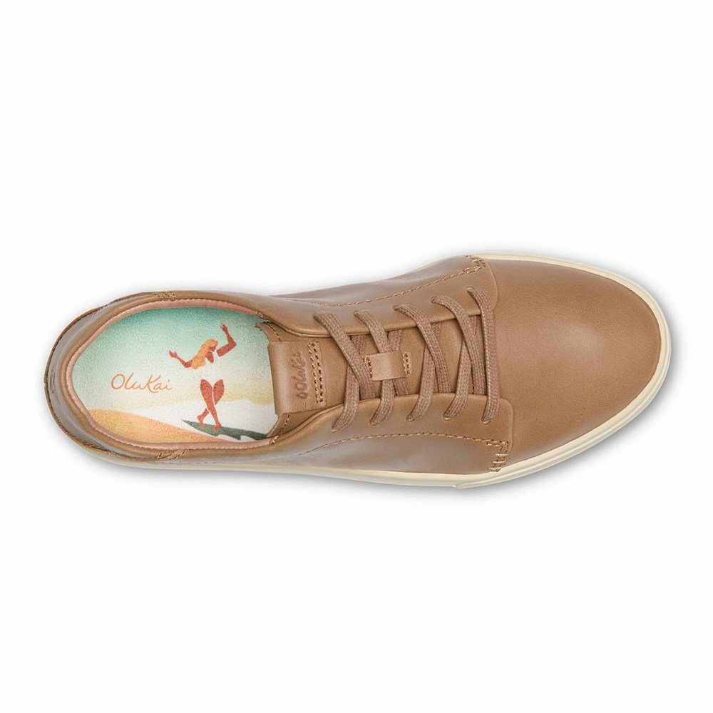 Brown OluKai Pehuea Lī ‘Ili Women's Sneakers | 54208-NWXG