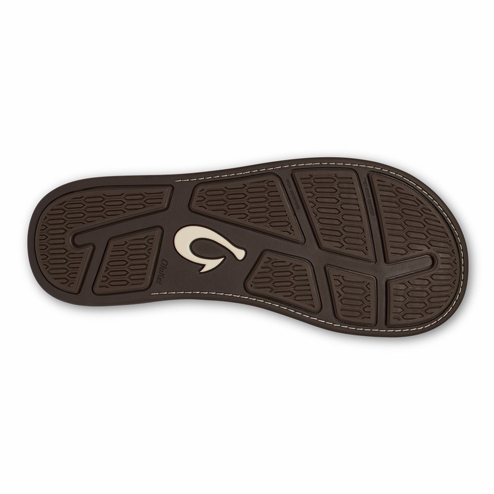 Brown OluKai Tuahine Men's Sandals | 56241-CESJ