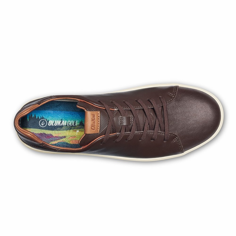 Brown OluKai Wai‘alae Men's Golf Shoes | 82413-SXAI