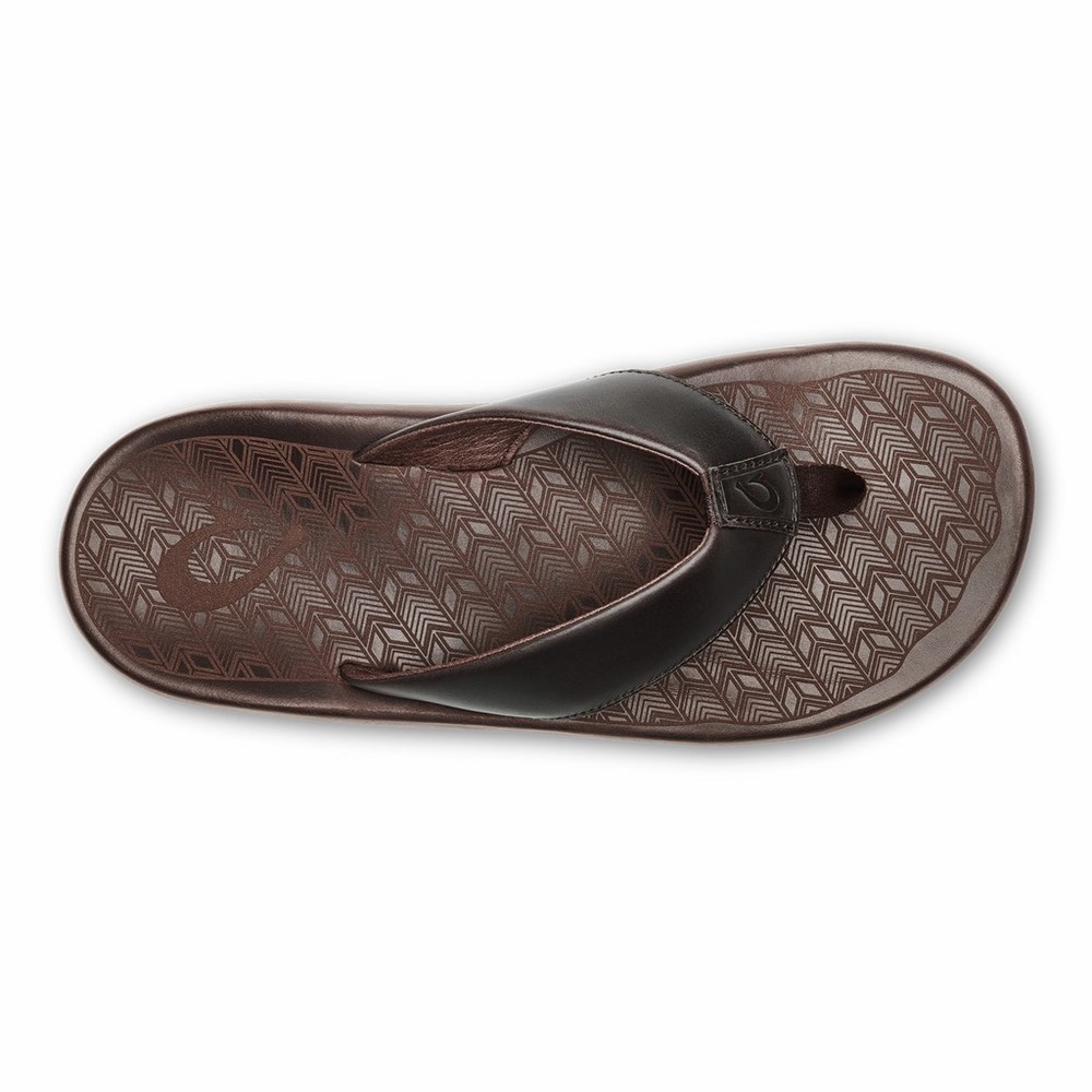 Brown OluKai ‘Ilikai Men's Sandals | 12354-HZMY