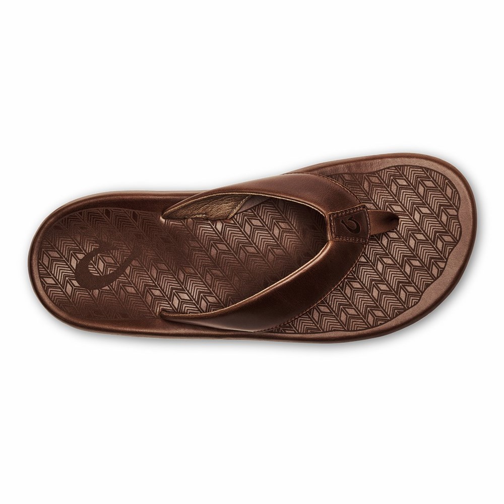 Brown OluKai ‘Ilikai Men's Sandals | 28571-CUHK