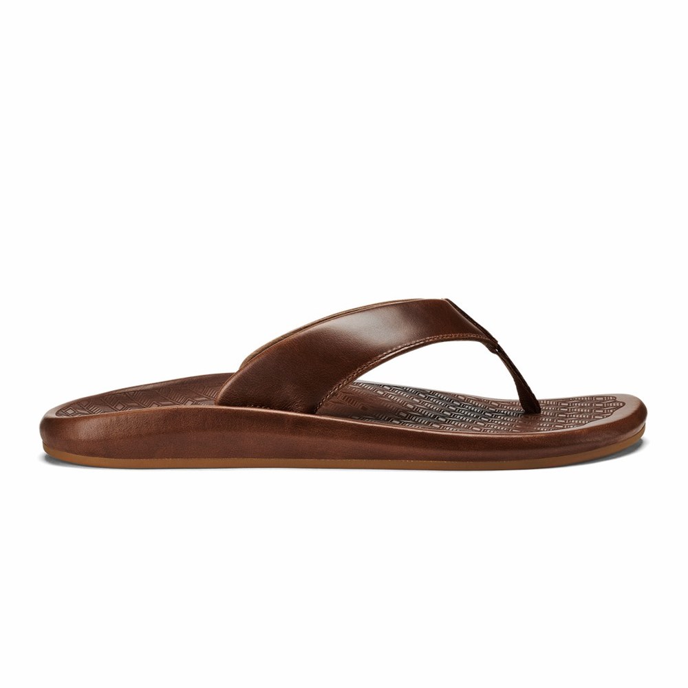 Brown OluKai ‘Ilikai Men\'s Sandals | 28571-CUHK