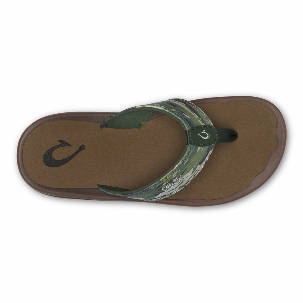 Camo OluKai ‘Ohana Pa‘i Men's Sandals | 59160-RUHB