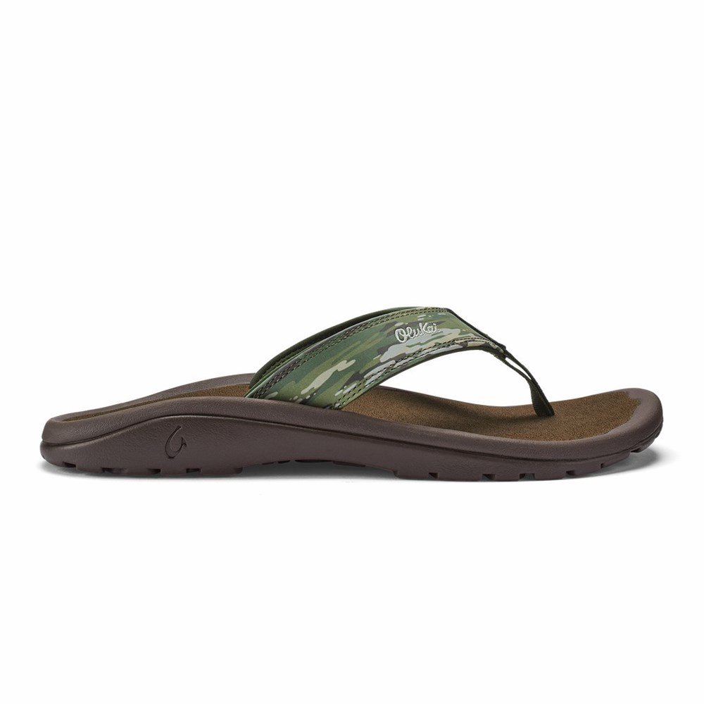 Camo OluKai ‘Ohana Pa‘i Men\'s Sandals | 59160-RUHB