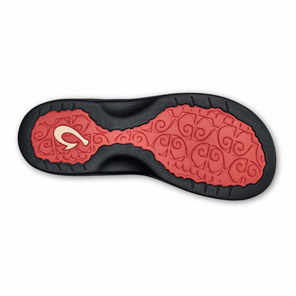 Coral / Black OluKai ‘Ohana Women's Sandals | 71690-GWBJ