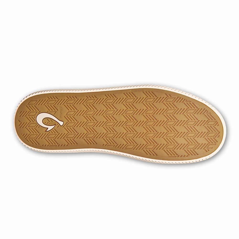 Dark Grey / Beige OluKai Mua Men's Slippers | 47285-BHVJ