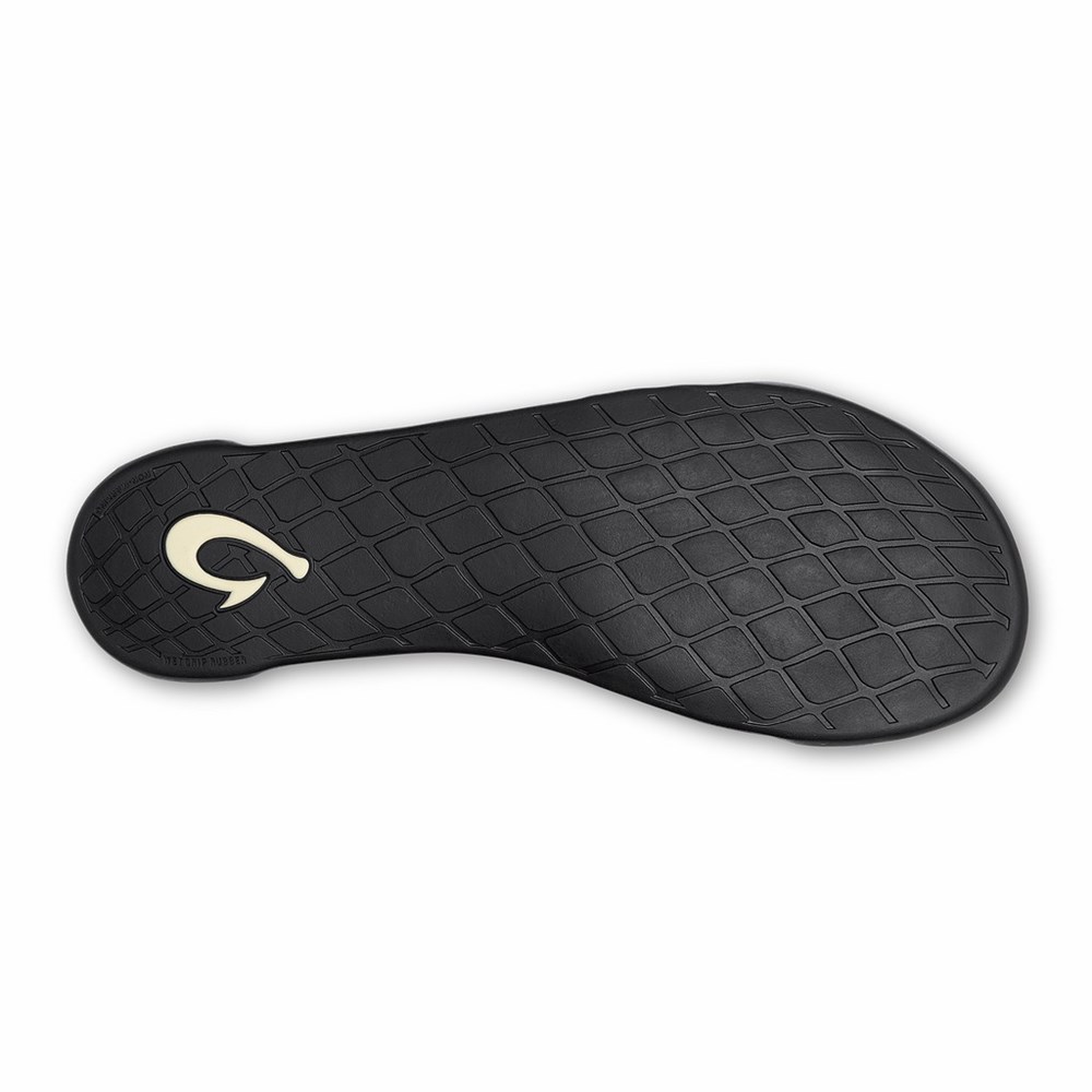 Dark Grey / Black OluKai Mahana Men's Slippers | 13456-CNQV