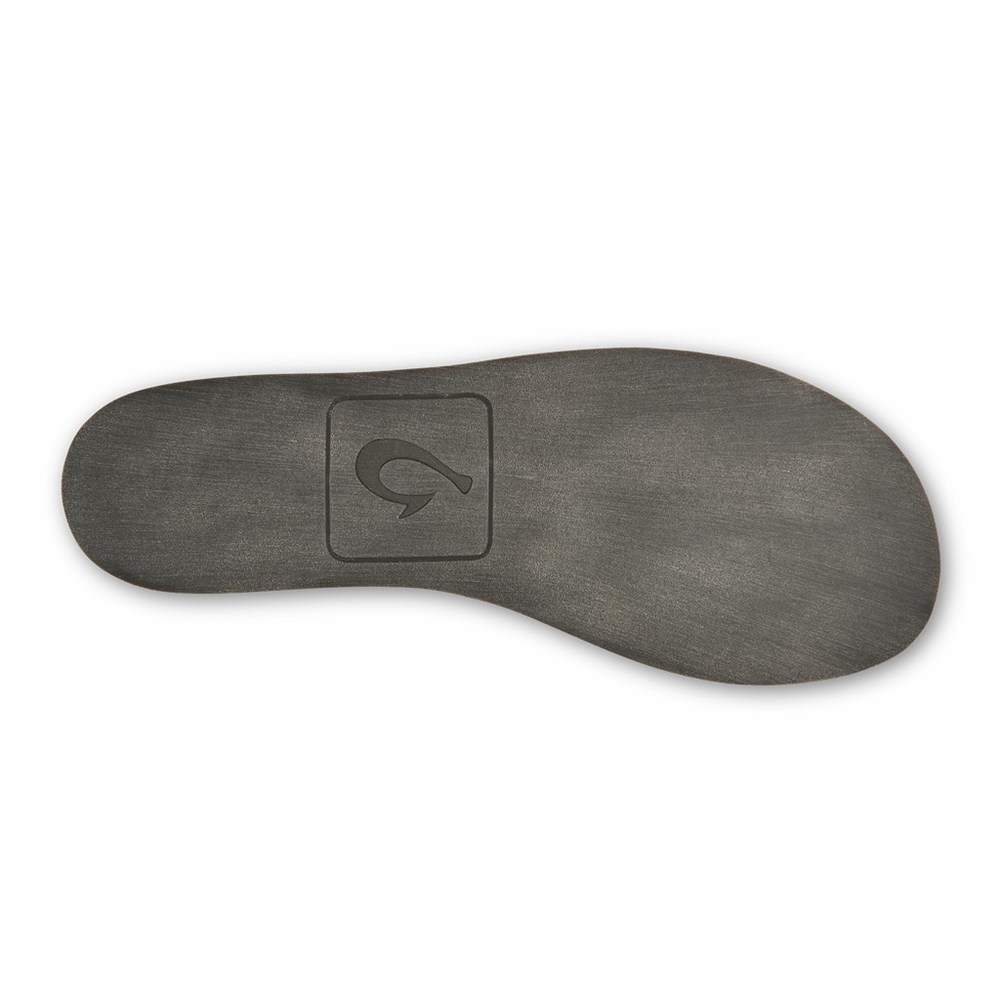 Dark Grey OluKai Moloā Hulu Men's Slippers | 42857-BVRH