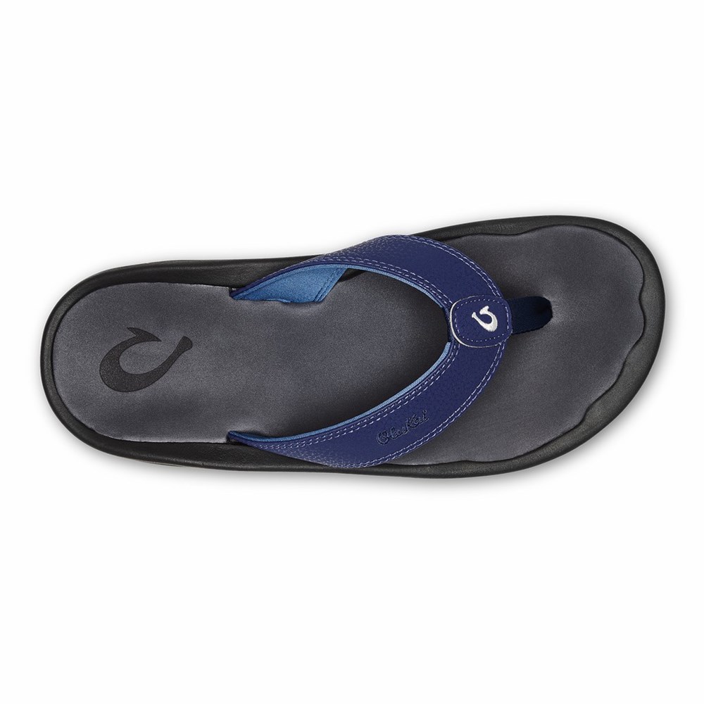 Dark Grey OluKai ‘Ohana Men's Sandals | 96302-FEAP