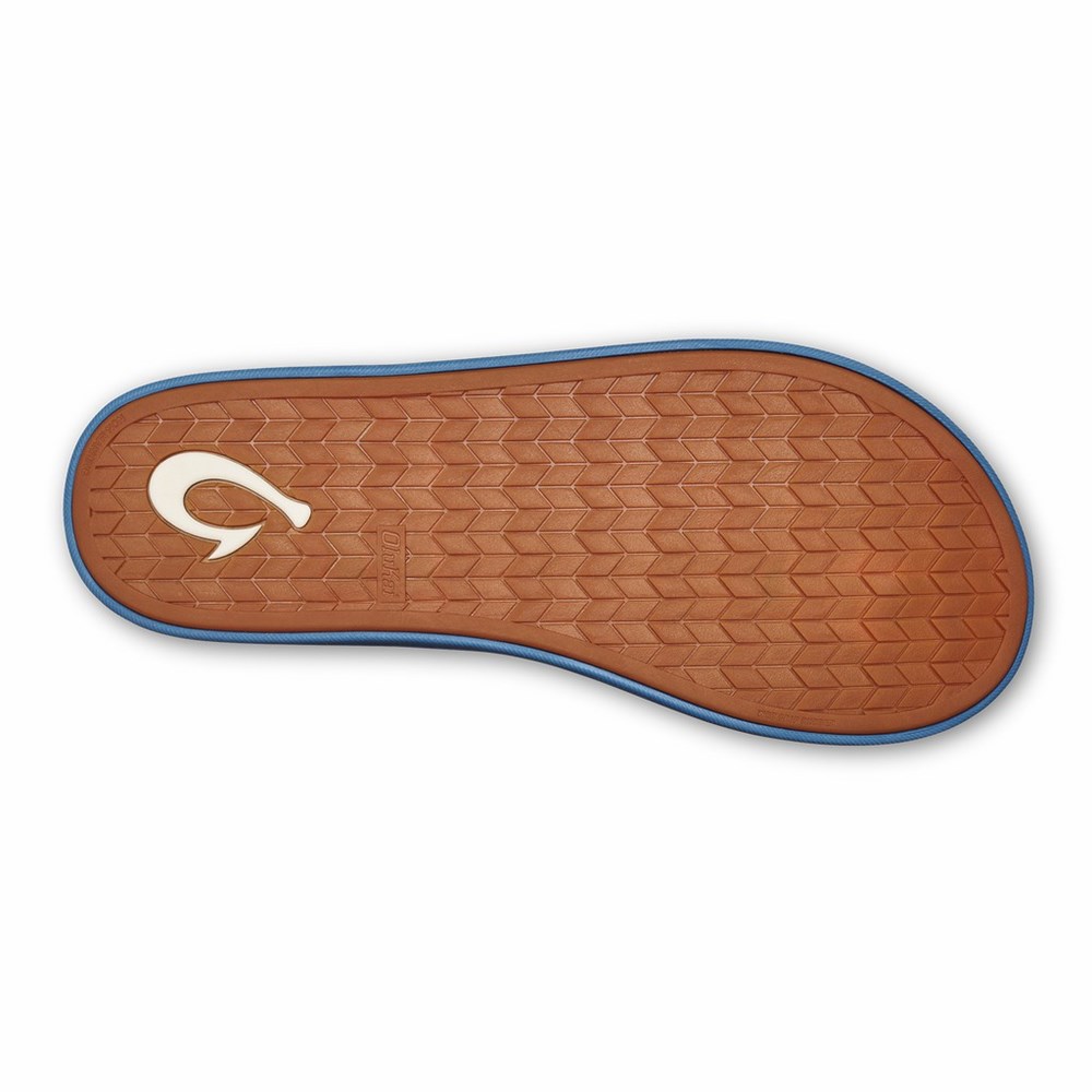 Deep Blue OluKai Kōko‘o Men's Sandals | 34257-ZIEJ