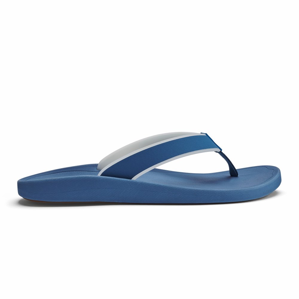 Deep Blue OluKai Kōko‘o Men\'s Sandals | 34257-ZIEJ