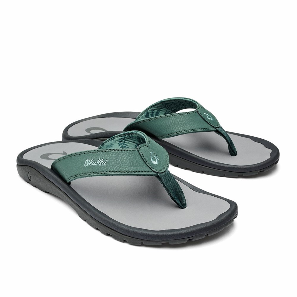 Deep Green OluKai ‘Ohana Men's Sandals | 58123-ZQOV