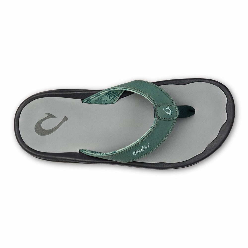 Deep Green OluKai ‘Ohana Men's Sandals | 58123-ZQOV