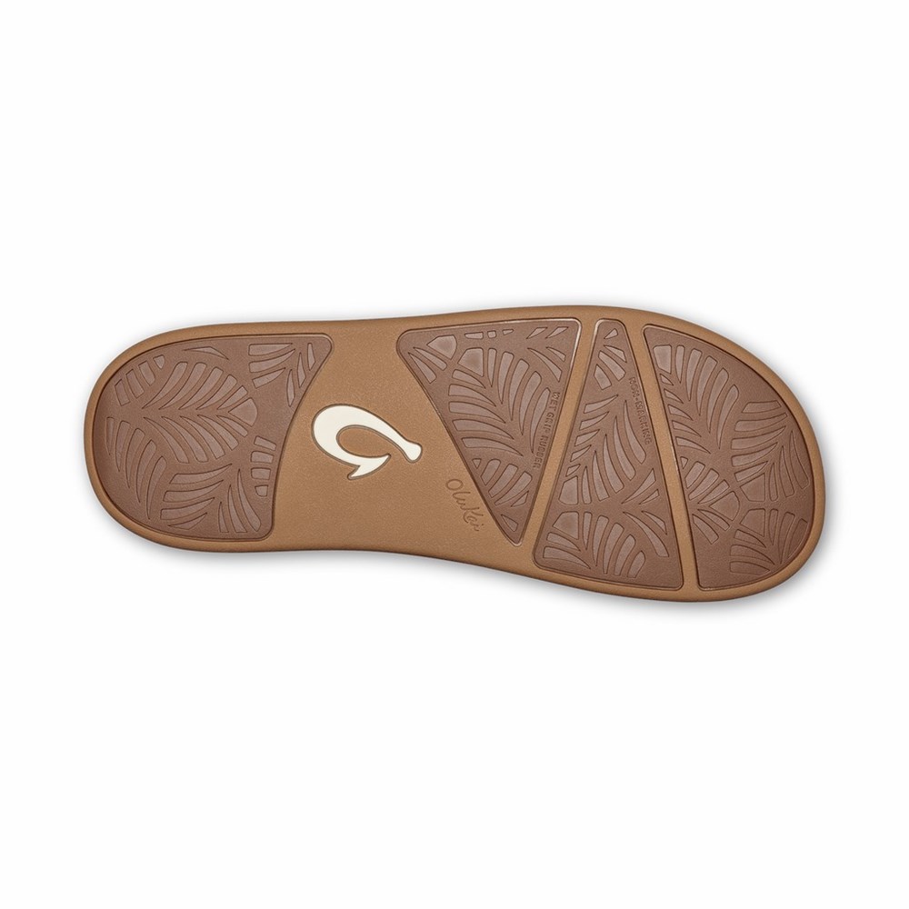 Grey Brown OluKai Nu‘a Pi‘o Women's Sandals | 74321-SBDG