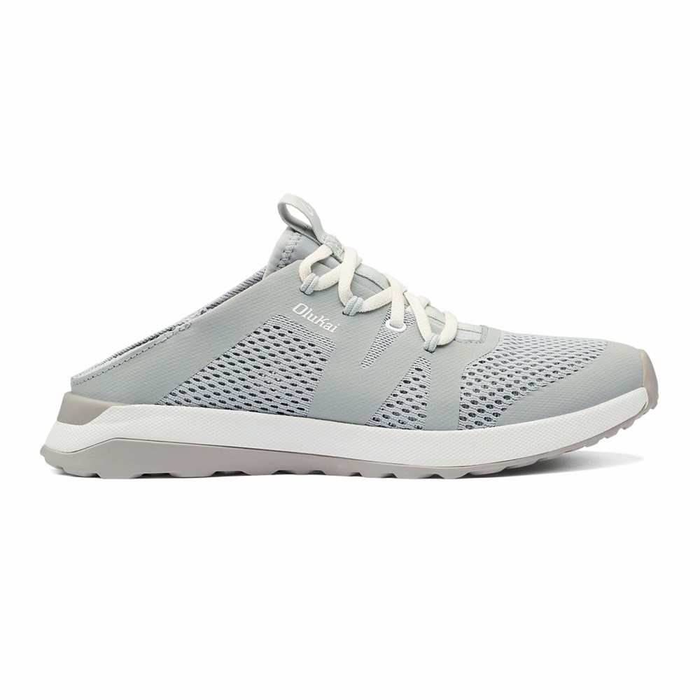 Grey OluKai Huia Women's Sneakers | 47015-SIAZ