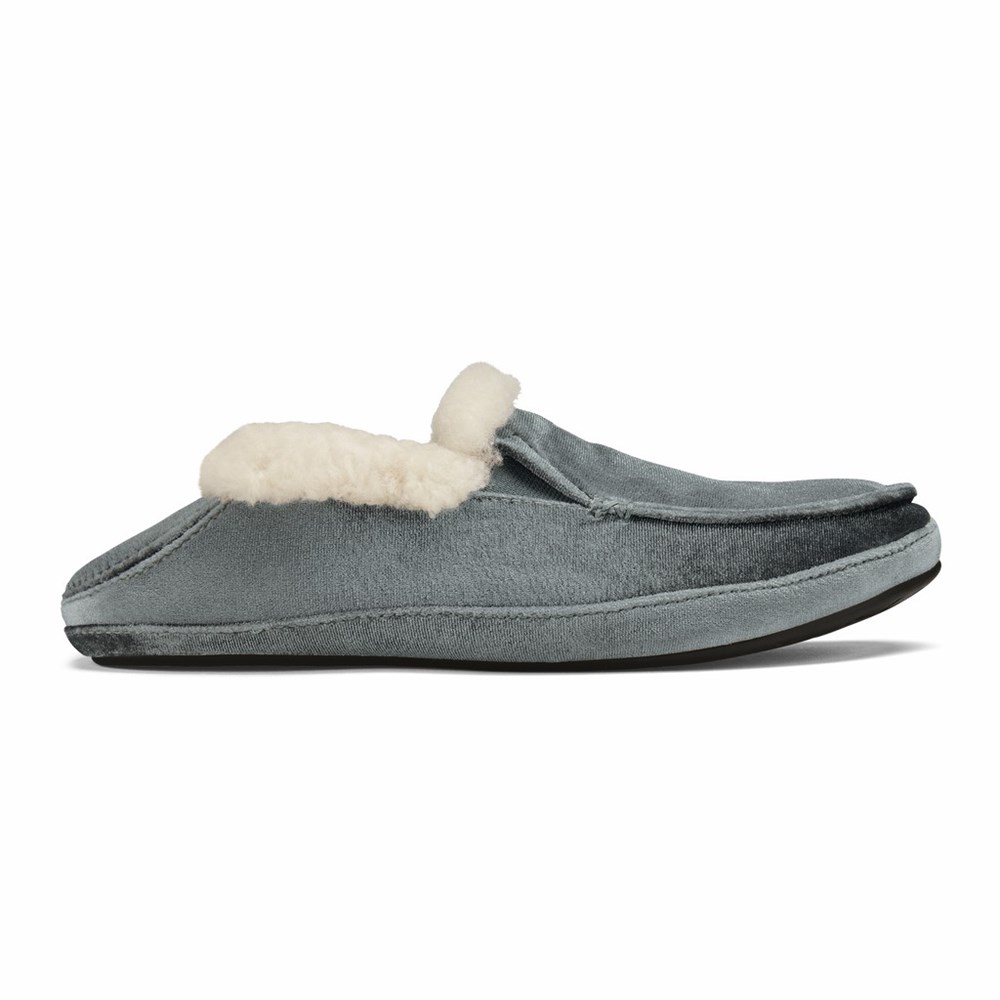 Grey OluKai Ku‘una Lānui Women's Slippers | 91846-UJSY