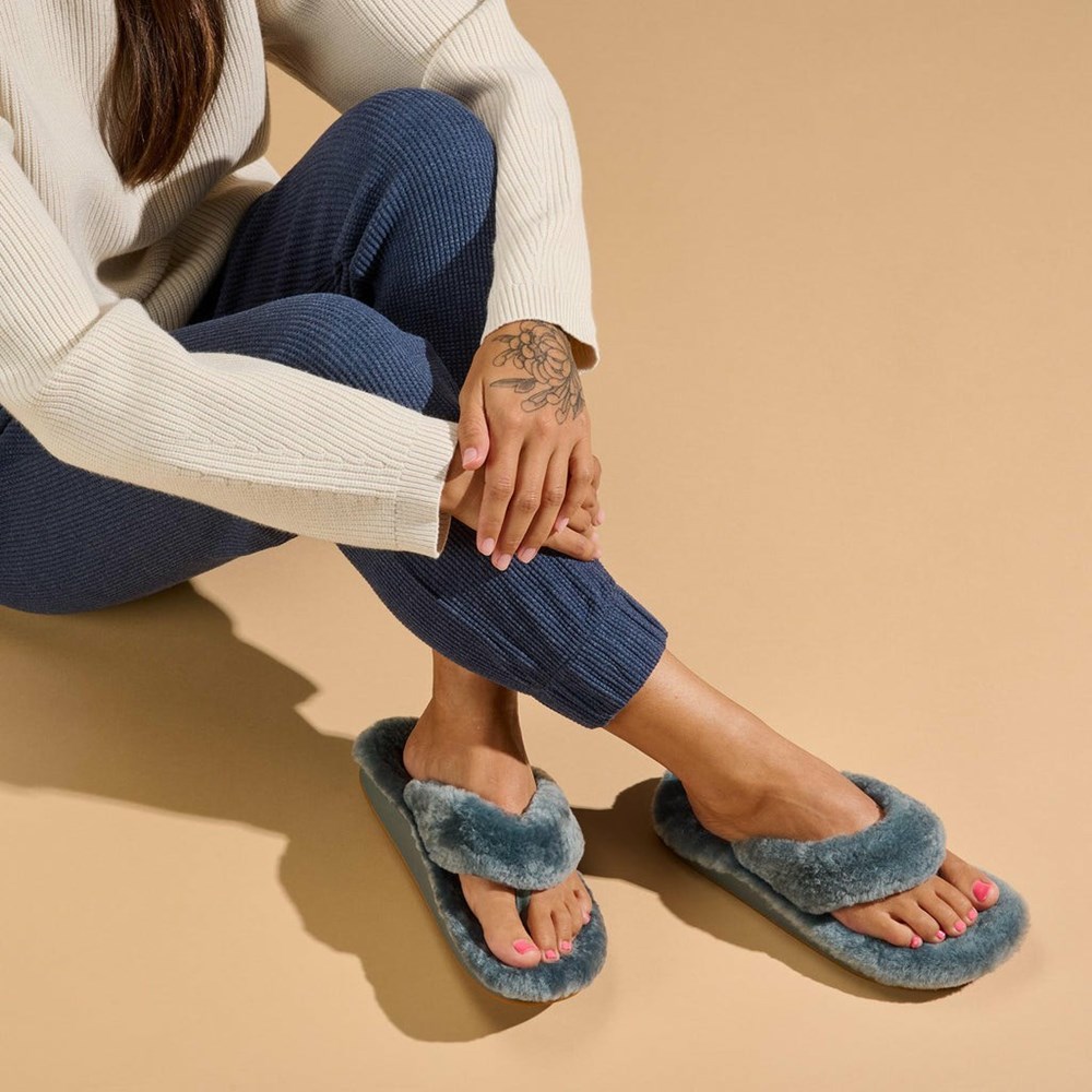 Grey OluKai Kīpe'a Heu Women's Slippers | 38042-SMDK