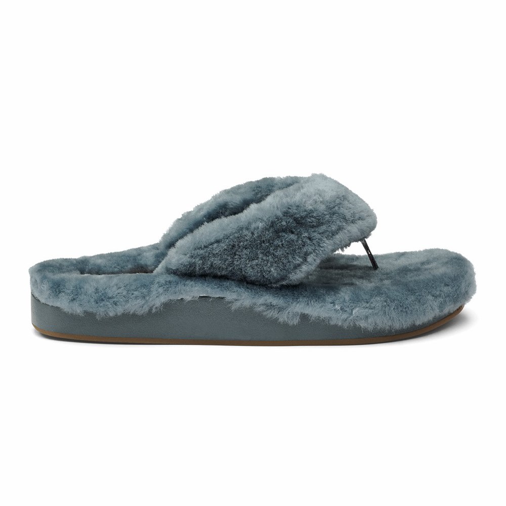 Grey OluKai Kīpe\'a Heu Women\'s Slippers | 38042-SMDK