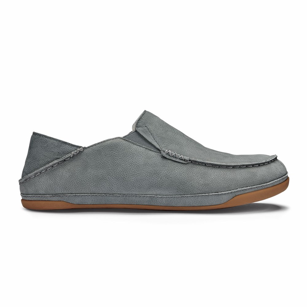 Grey OluKai Kīpuka Hulu Men\'s Slippers | 97015-XCTR